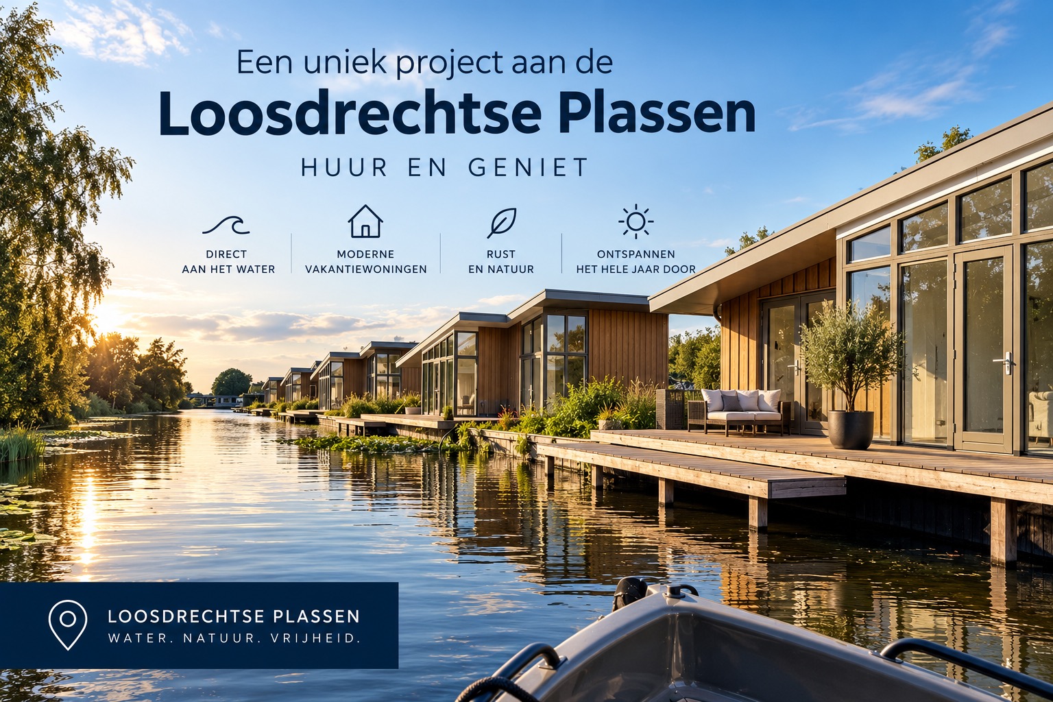 Loosdrechtse Plassen — Moderne vakantiewoningen direct aan het water